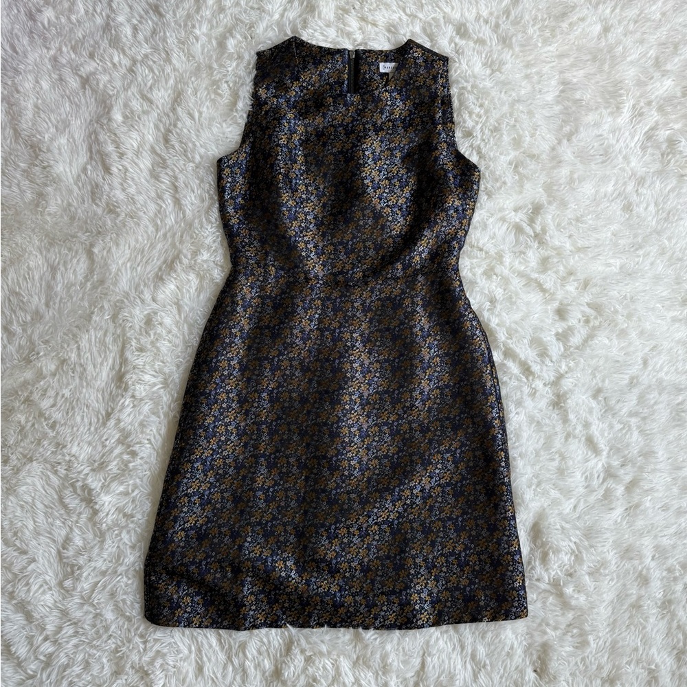 Warehouse Black and Gold Mini Dress